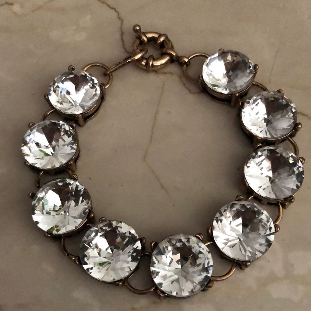 Unsigned J.Crew Large Crystal Link Bracelet